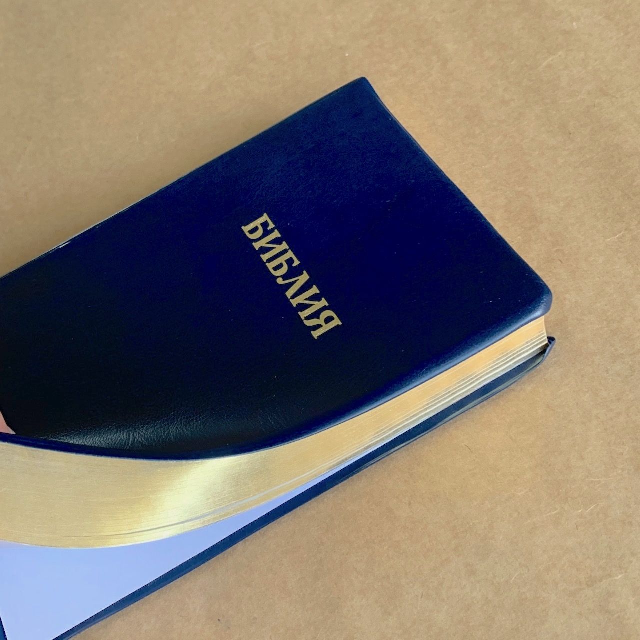 Библия — цвет темно-синий, переплет иск. кожи, без индексов
